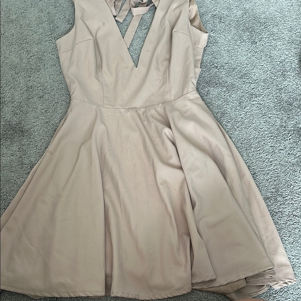 Tobi Tan Fit and Flare Sleeveless Dress